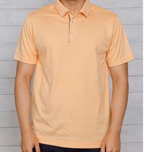 FootJoy Polo Shirt Mens XL Orange Chevron Short Sleeve GCC Golf Embroidered